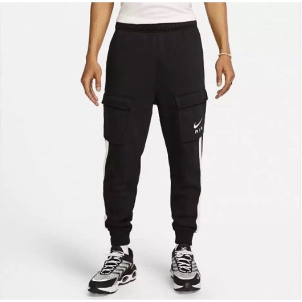✅Nike Air Retro Fleece Cargo Pants for Men Black/White size L